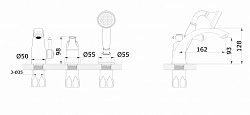 Смеситель на борт ванны бронзовый Ganzer GZ77033-D Ganzer  Германия