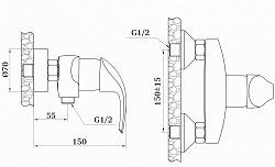 Смеситель для душа Ganzer GZ03052 Ganzer  Германия