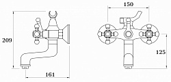 Смеситель для ванны двухвентильный короткий Ganzer 09032 Ganzer  Германия