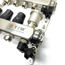 Коллекторная группа из нержавеющей стали TIM 1″x3/4″ 6 контура TIM  Китай