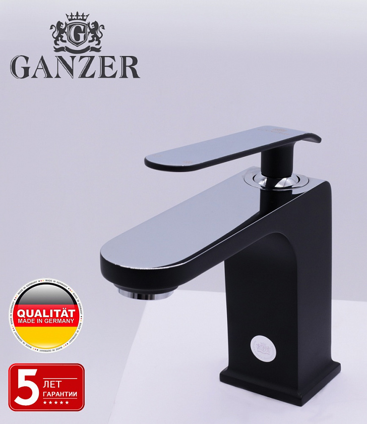 Смеситель для умывальника черный Ganzer GZ26011-C